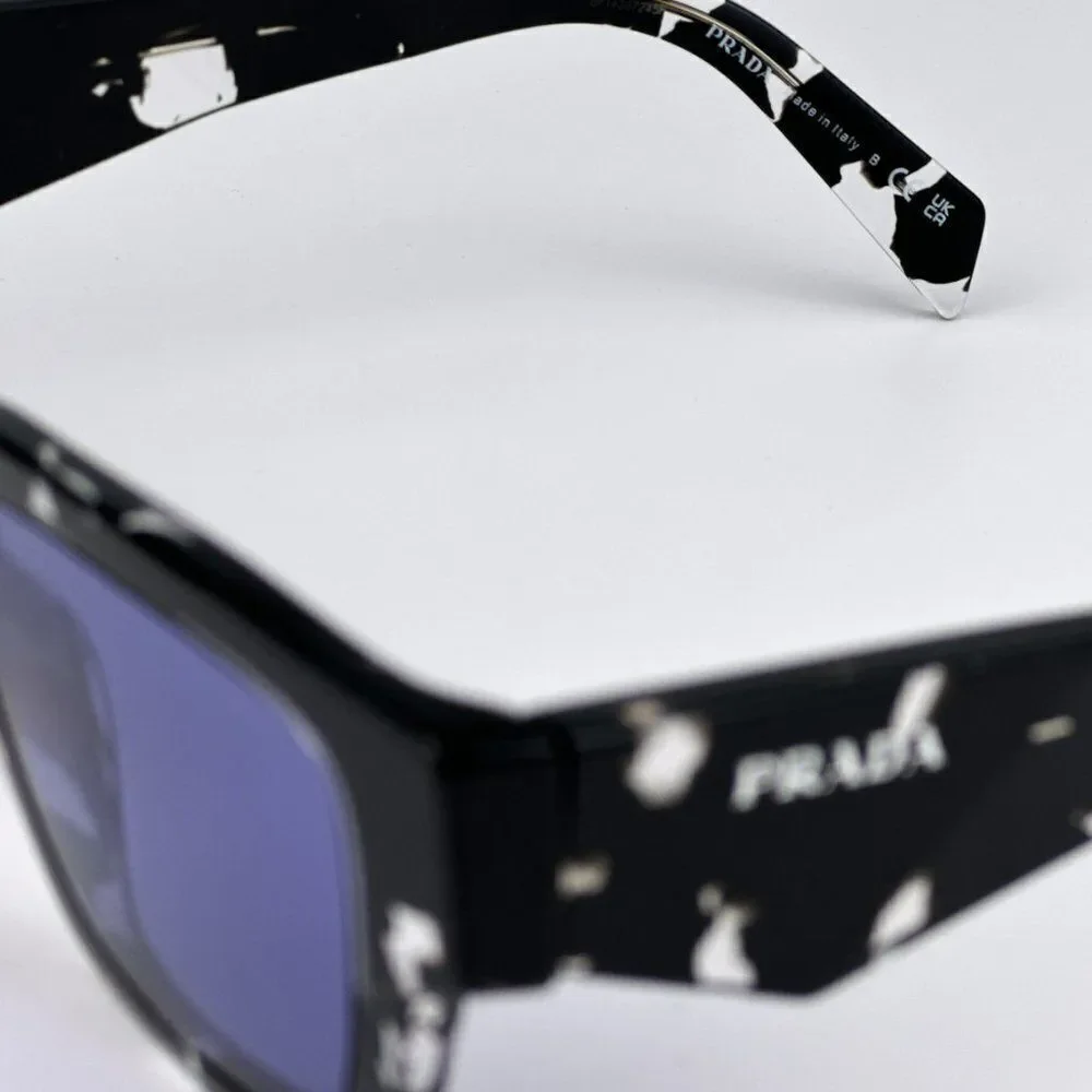 NEW Prada PRA06S 15O50B Tortoise Black Violet Mirror Square Unisex Sunglasses